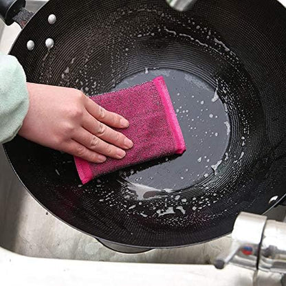 6 Pieces Non-Scratch Scrub Sponges Pads, Cleaning Scrub Sponge, Dish Wash Sponge, Kitchen Sponge, Multi-Use Heavy Duty Scrub Sponge - Silver