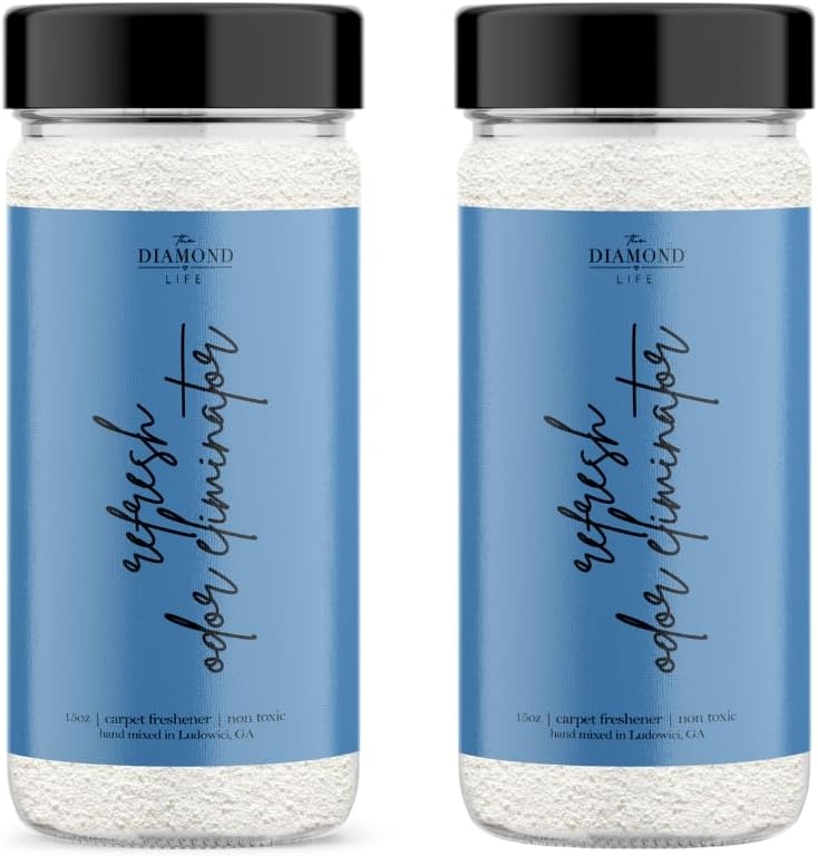 Home “REFRESH” Carpet Deodorizer Powder – Natural Odor Eliminator for Carpets, Upholstery, Pet Urine, Dog Beds & Cat Litter Boxes – Pet-Friendly – Country Potpourri Scent(2 Pack)