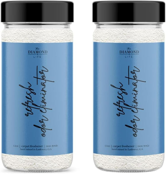 Home “REFRESH” Carpet Deodorizer Powder – Natural Odor Eliminator for Carpets, Upholstery, Pet Urine, Dog Beds & Cat Litter Boxes – Pet-Friendly – Country Potpourri Scent(2 Pack)