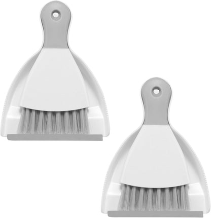 NACENA Mini Dustpan and Brush Set 2 Pack, Small Broom and Dustpan Set Dust Pan and Mini Hand Broom Dustpan and Broom Combo Compact for Home Table Keyboards Sofa Kitchen, Blue