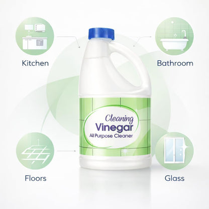 All Purpose Distilled White Vinegar Cleaning Solution, 64 fl oz Large Size, Multi-Use Household Cleaner for Kitchen, Bathroom, Glass & Surface Care