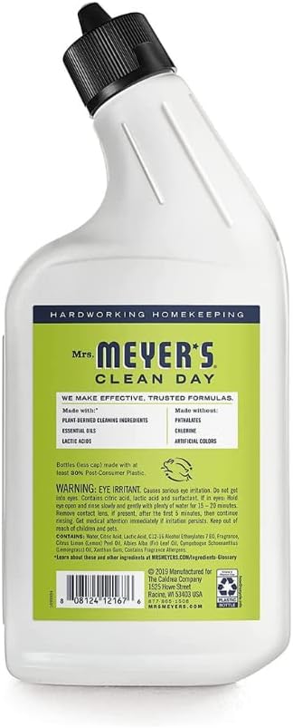 Mrs. Meyer’s Clean Day Liquid Toilet Bowl Cleaner, Stain Removing, Lemon Verbena Scent, 24 oz