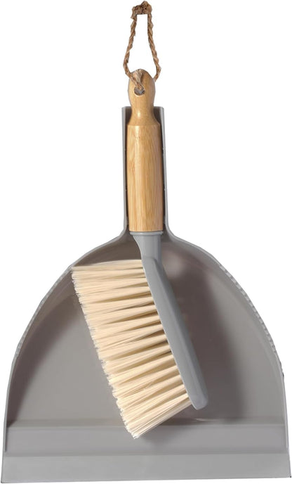 Mini Broom and Dustpan Set - Small Broom and Dustpan Set for Home, Camping Broom, Whisk Brooms Small(Gray Orange)