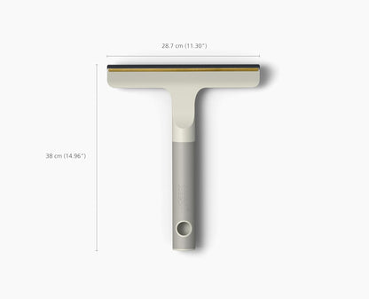 Joseph Joseph CleanTech 2-in-1 Glass Cleaner Shower Squeegee with Washable Microfiber Pad and Space-Saving Foldable Handle