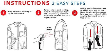 Wrinkle Remover Spray - Fabric Refresher with Fresh Laundry Scent - Odor Remover & Fast Drying Ironing Spray - Mist Nozzle Wrinkle Release Spray for Clothes – (2Pack - 32Oz)