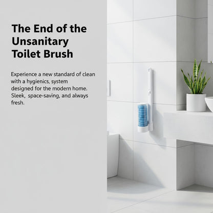 Disposable Toilet Brush for Bathroom Cleaning, Toilet Brush and Holder Set, Deep Cleaning Toilet Bowl Cleaner with Replaceable Heads, Hygienic Storage Design (White -Full Set with 24 Refills)