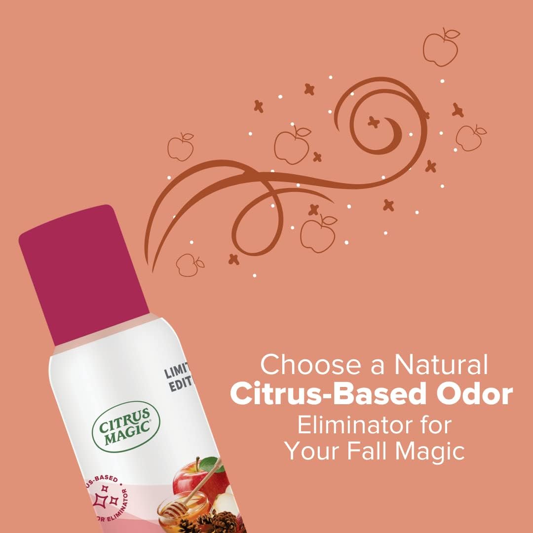 Citrus Magic Limited Edition Natural Odor Eliminating Air Freshener Spray, Orange Spice Cider, 3-Ounce, Pack of 3