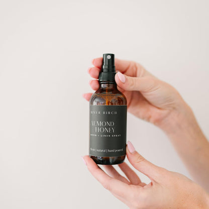 River Birch Luxury Linen and Room Spray - Home Signature Scent Balsam and Cedar Room Fragrance Spray - Fragrant Fresh Linen Air Freshener For Bedding - Handmade in Texas - 4 oz Glass Amber Bottle