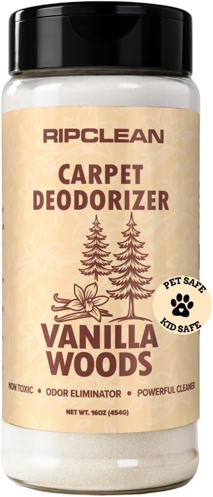 Ripclean Carpet Deodorizer & Freshener Cleaning Powder, Odor Eliminator for Strong Odors & Homes w/Pets, Safe around Kids & Pets, Use on Carpet, Rugs, Upholstery & More (16 Ounce, Lemon)