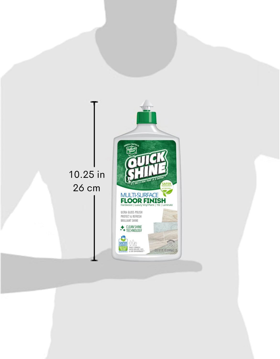 Quick Shine Multi Surface Floor Finish 64oz | Cleaner & Polish to use on Hardwood, Laminate, Luxury Vinyl Plank LVT, Tile & Stone | Safer Choice w/Clean Shine Technology | Shine-Protect-Refresh