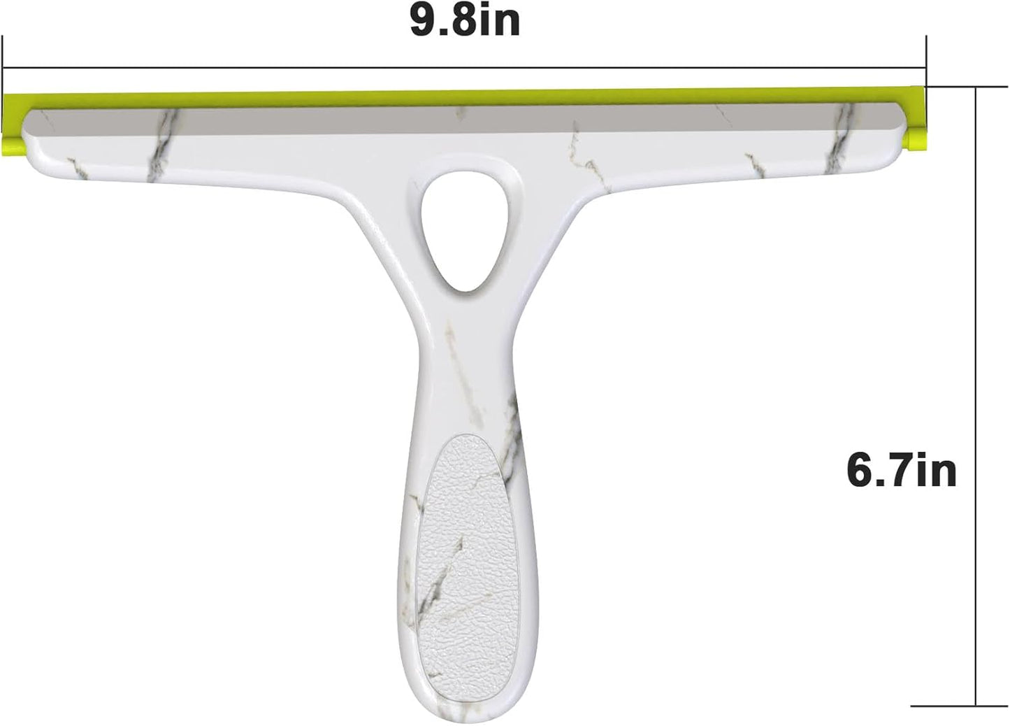 Window Squeegee with Ergonomic Handle, Shower Squeegee for Glass Doors, White and Green, Non-Slip Grip, Glass Cleaning Tool for Windows(Set of 2)
