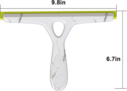 Window Squeegee with Ergonomic Handle, Shower Squeegee for Glass Doors, White and Green, Non-Slip Grip, Glass Cleaning Tool for Windows(Set of 2)