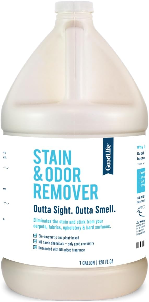 Natural Odor and Stain Remover Spray - Unscented Plant-Based Child and Pet Safe Cleaner Earth-Friendly Odor Eliminator Eco Cleaning Products for Home, Carpet, Upholstery 16 oz