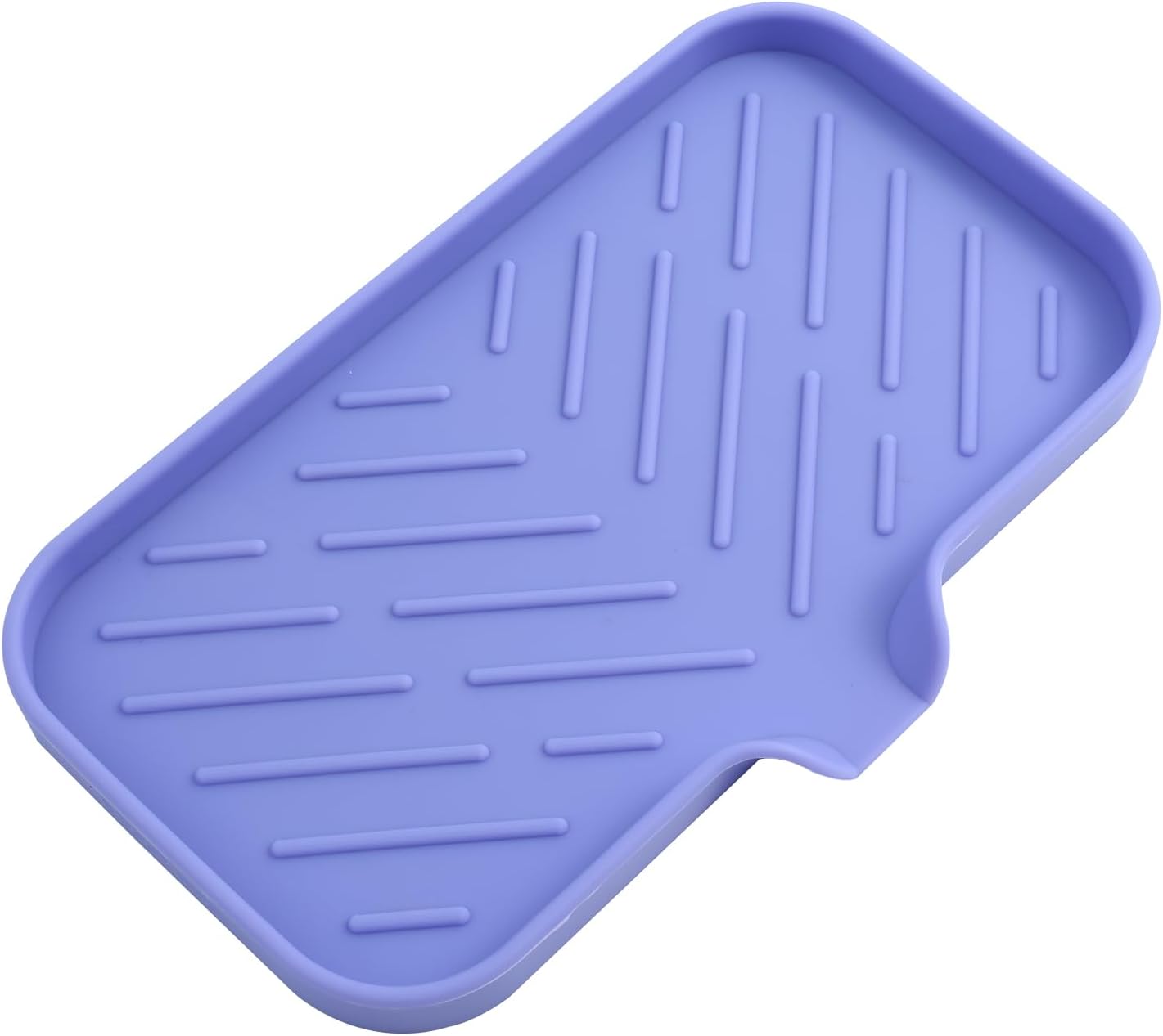 MicoYang Silicone Bathroom Soap Dishes with Drain Spout-Bathroom and Kitchen Sink Organizer,Sponge Holder,Dish Soap Tray,Perfect for Dispenser,Scrubber,Bottle,Cup on Sink or Counter-Black 4.9"×3.2"