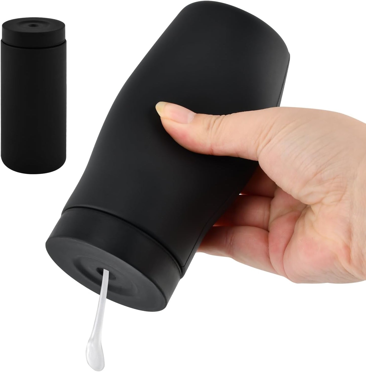 Dishwashing Soap Dispenser, Dish Detergent Dispenser, Dishwashing Liquid Dis-penser, Dish Soap Silicone Squeeze Bottle for Kitchen and Bathroom(Color:Black)
