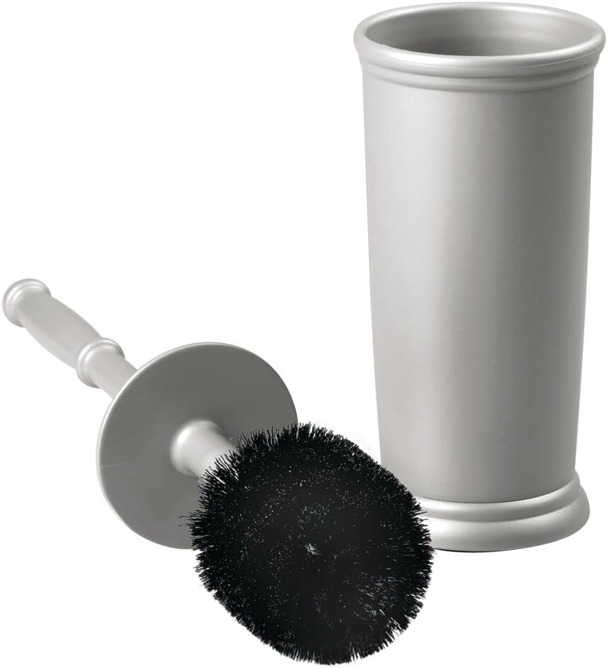 mDesign Metal Freestanding Slim Toilet Bowl Brush and Holder