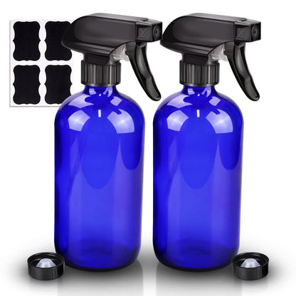 Wedama Amber Glass Spray Bottles, 16 oz Glass Spray Bottles for Cleaning Solutions and Essential Oils, Refillable Empty Spray Bottle with Adjustable Nozzles for Alcohol, Plant and Hair Care (1 Pack)