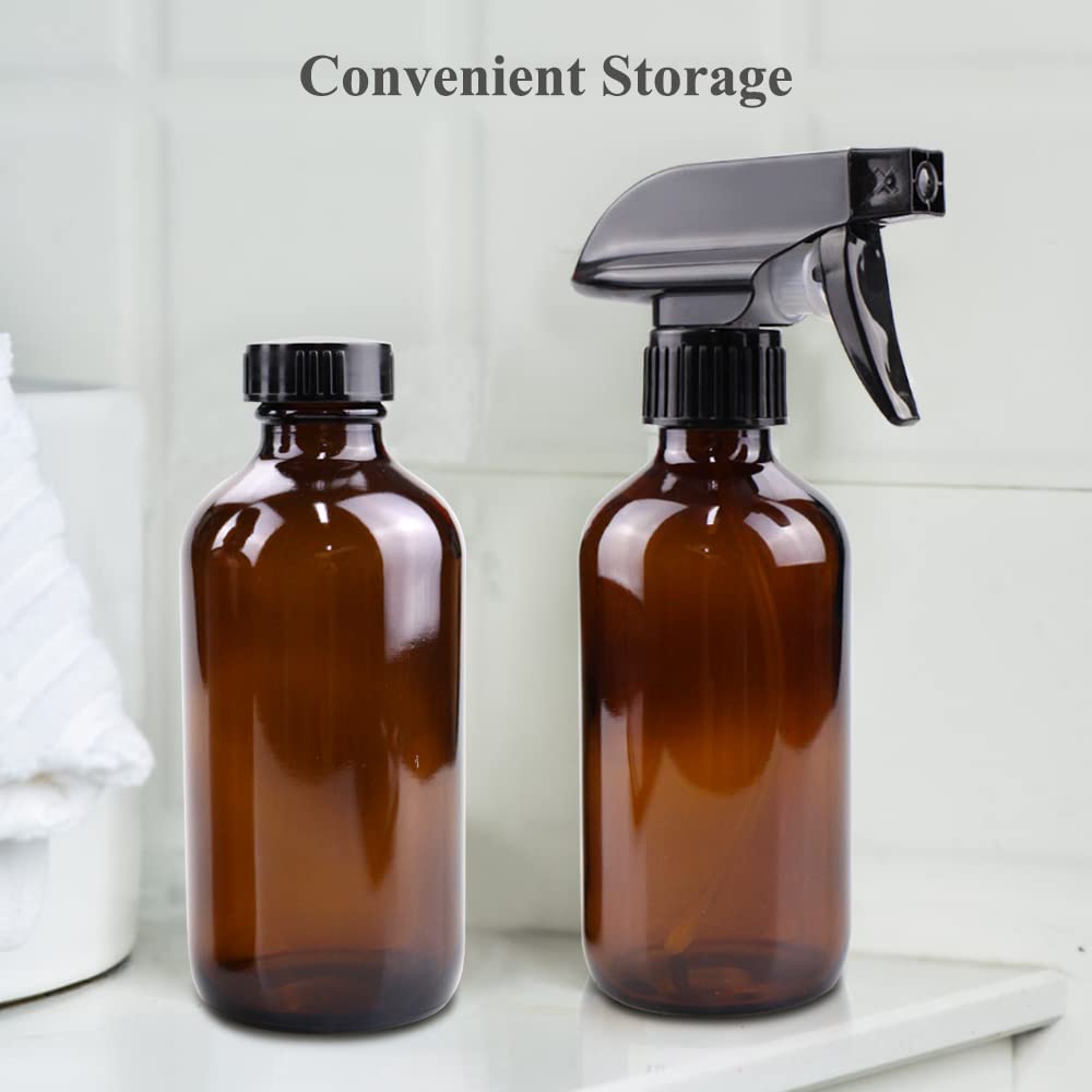 Wedama Amber Glass Spray Bottles, 16 oz Glass Spray Bottles for Cleaning Solutions and Essential Oils, Refillable Empty Spray Bottle with Adjustable Nozzles for Alcohol, Plant and Hair Care (1 Pack)