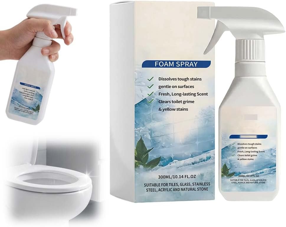 Oxalic Acid Cleaner Spray, 2026 Powerful Stubborn Stains Bathroom Cleaner Foam Spray, All-Purpose Bathrooms Descaler Foam Spray, Suitable for Tiles, Glass, Bathtub, Porcelain (1pcs)