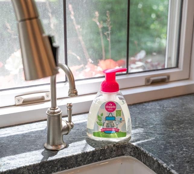 Dapple Baby Fragrance-Free Foaming Baby Bottle & Dish Soap - 13 fl oz - Cleans Bottles, Sippy Cups, Pacifiers, Breast Pumps, & More - Gently Removes Milk Film & Odors - Fragrance Free