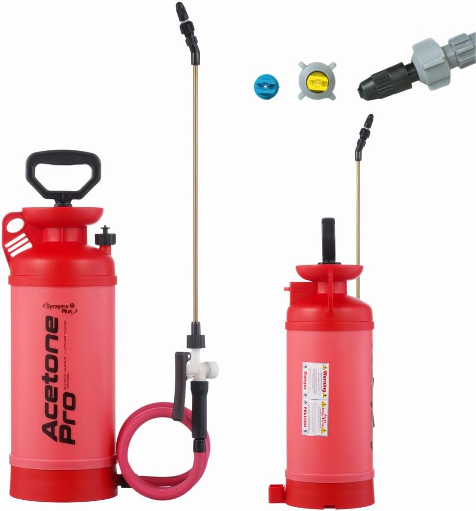Sprayers Plus Acetone Pro 2 Gallon Acetone Sprayer, Hand Pump Chemical Sprayer with Pressure Relief Valve for Acetone Vinegar Acetone Dyes