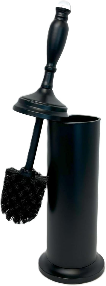 Splash Home Buena Stainless Steel Toilet Brush with Holder, Bowl Scrubber with Durable Cleaning Bristles, Hidden Brush with Splash Protective Disc Design - Chrome