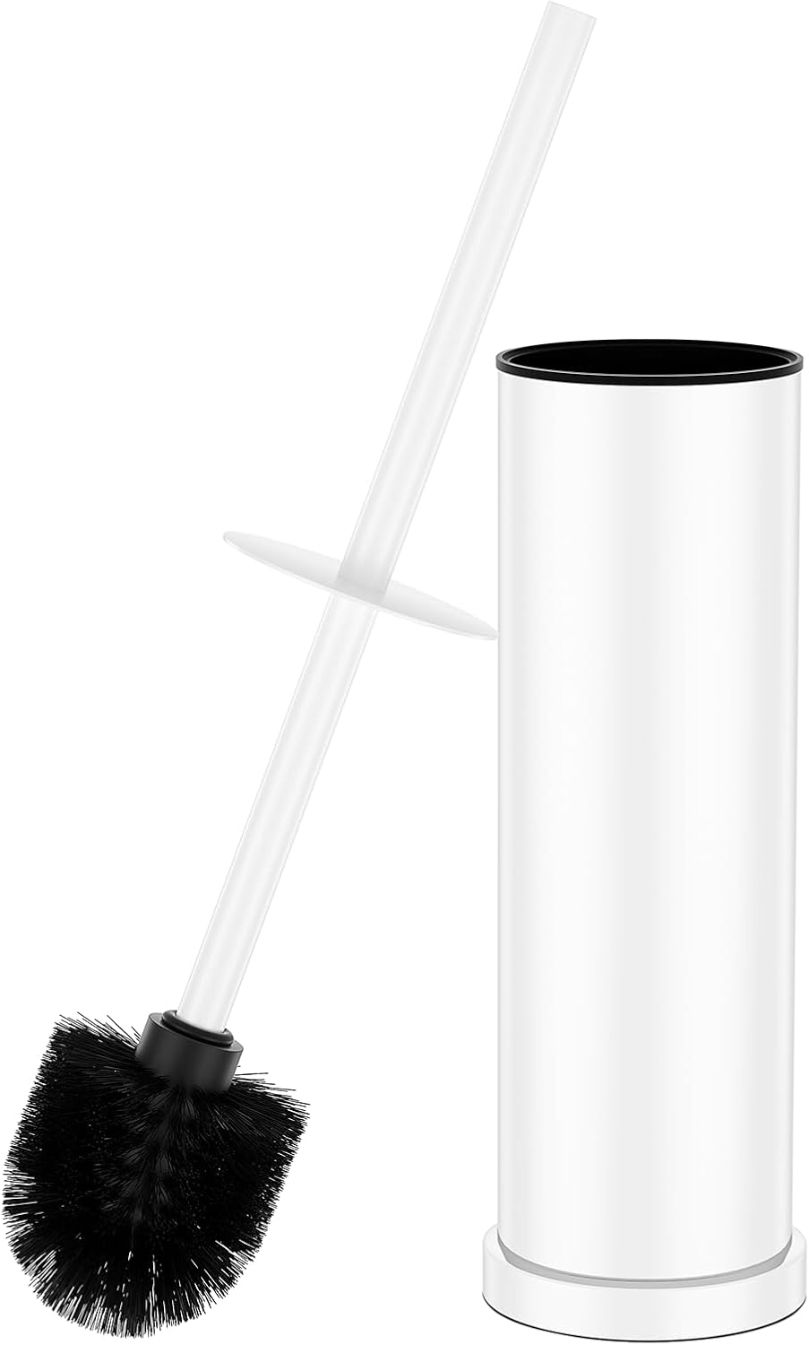 Bronze Toilet Brush and Holder Set，Stainless Steel Heavy Duty Toilet Bowl Brush，Extra Long Handled Modern Toilet Cleaner Brush, Removable Inner Bowl, and Splash Protection