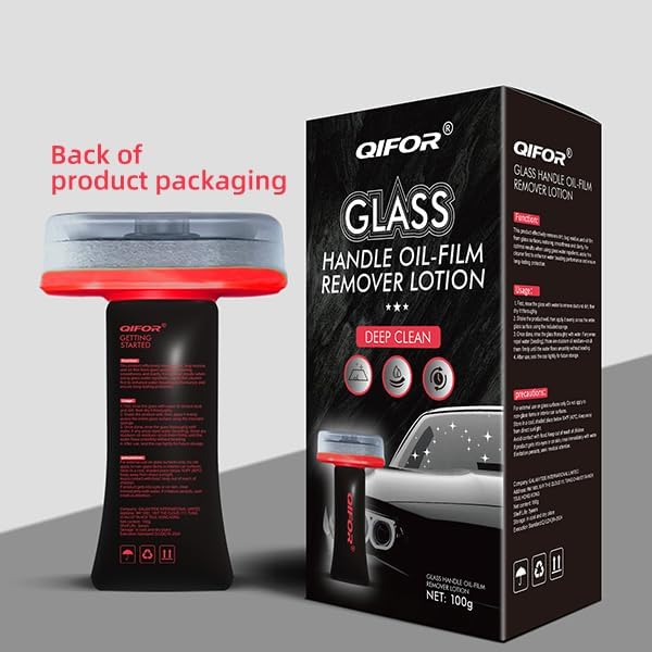 Oil Film Remover for Car Windshields and Windows, Automotive Glass Cleaner for Oil Residue & Road Grime, Improves Visibility & Safe Driving (1 PCS)