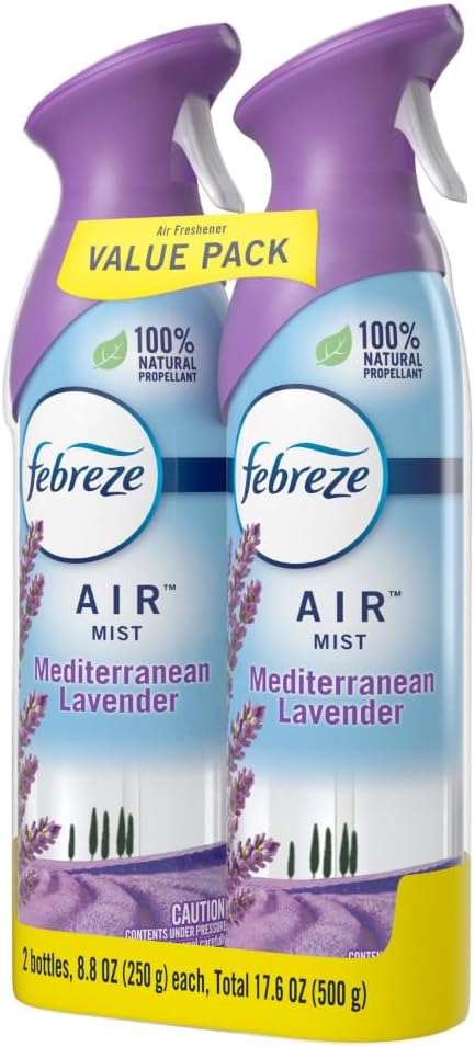 Febreze Air Mist Air Freshener Spray, Odor-Fighting Room Spray, Air Fresheners for Home and Bathroom and Kitchen, Aerosol Can, Downy April Fresh Scent, 8.8oz (Pack of 2)