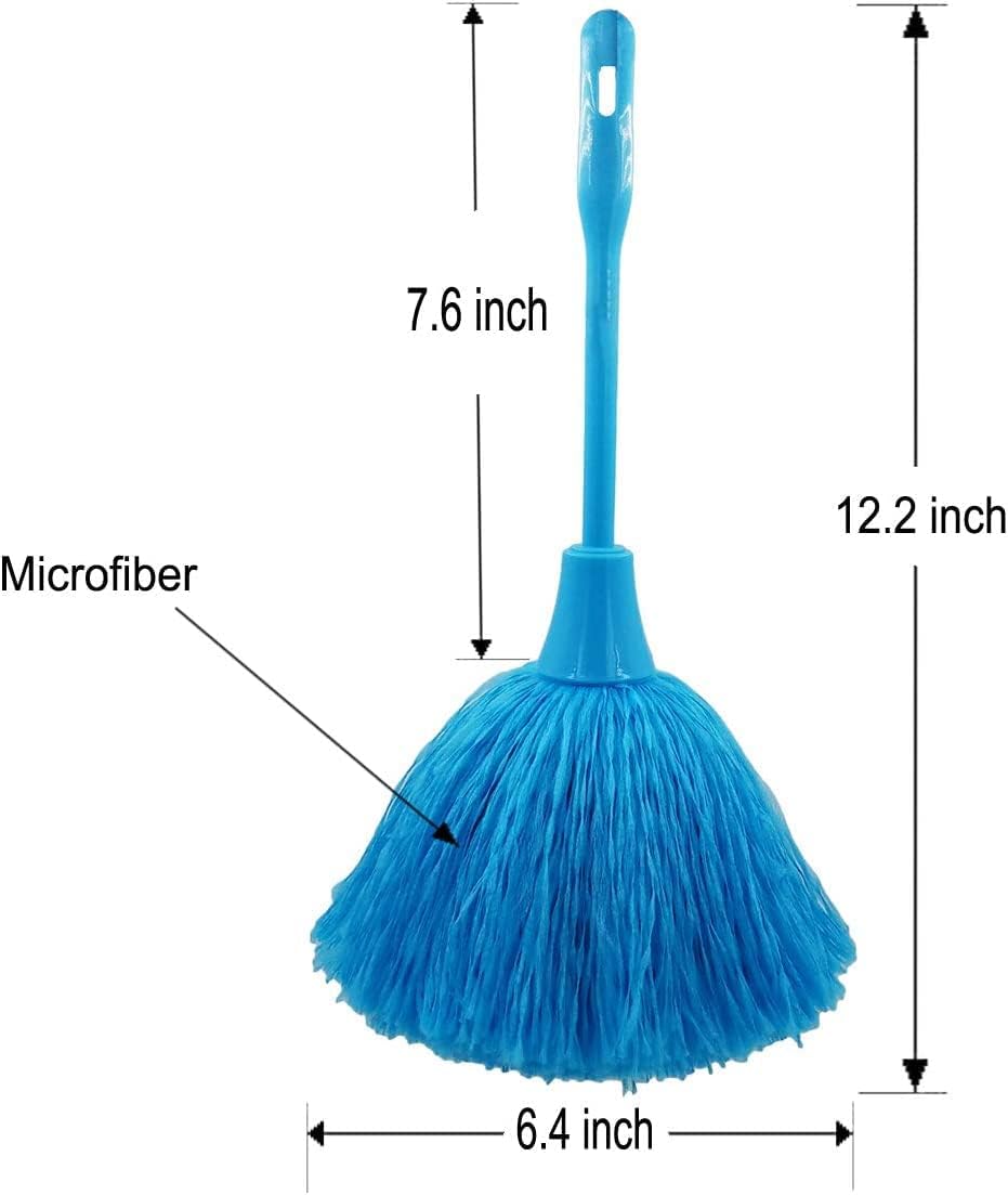 3 Pack Hand Grips Fluffy Microfiber Delicate Duster, Mini Washable Dusting Brush
