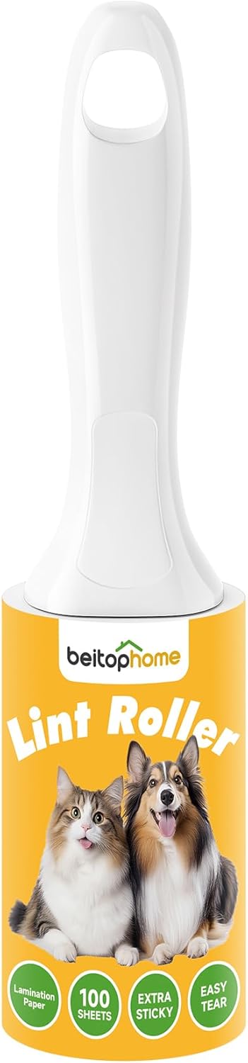 Extra Sticky Lint Roller for Pet Hair, 600 Sheets with 2 Reinforced Handles, Heavy Duty Lint Roller for Clothes, Couch, Furniture & Car