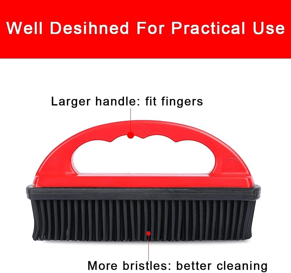 Rubber Pet Hair Removal Brush Lint & Cat Dog Hair Remover Brush Pet Silicone Lint and Debris Remover for Cleaning, Grooming, Home,Black