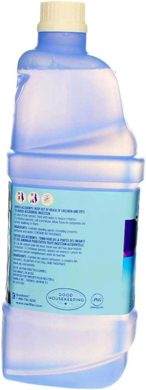 Swiffer WetJet Multi-Purpose and Hardwood Liquid Floor Cleaner Solution Refill, with Gain Scent, 42.2 fl oz each, (Pack of 2)