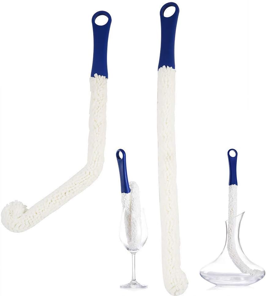LJDJ Bottle Cleaning Brush - Set of 2 Flexible Bottle Scourer - Multi-Function Household Cleaning Tools for Cleaning of Wine Decanters, Goblets, Glasses, Cups