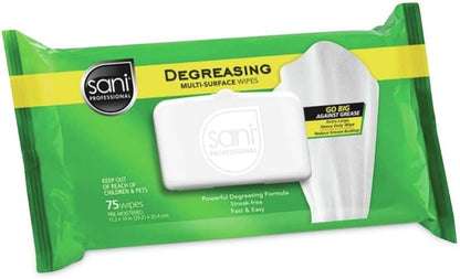 Nice-Pak A12345 Degreasing Multi-surface Wipes, 11.5 X 10, 75 Wipes/pack, 9 Packs/carton