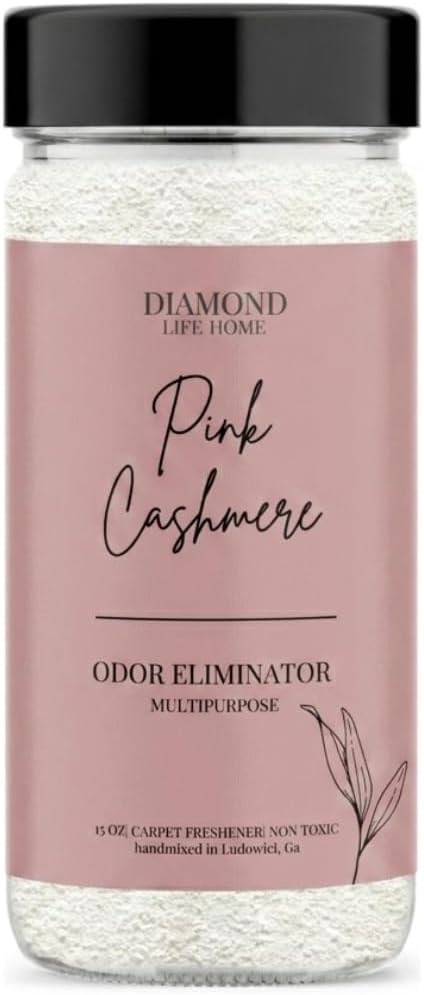 Home "Pink Cashmere" Carpet Deodorizer Powder For Vaccuuming Upholstery, Spring Cleaning, Pet Friendly– Odor Eliminator, Pet-Friendly Freshening Powder- Apple, Spices, & Vanilla