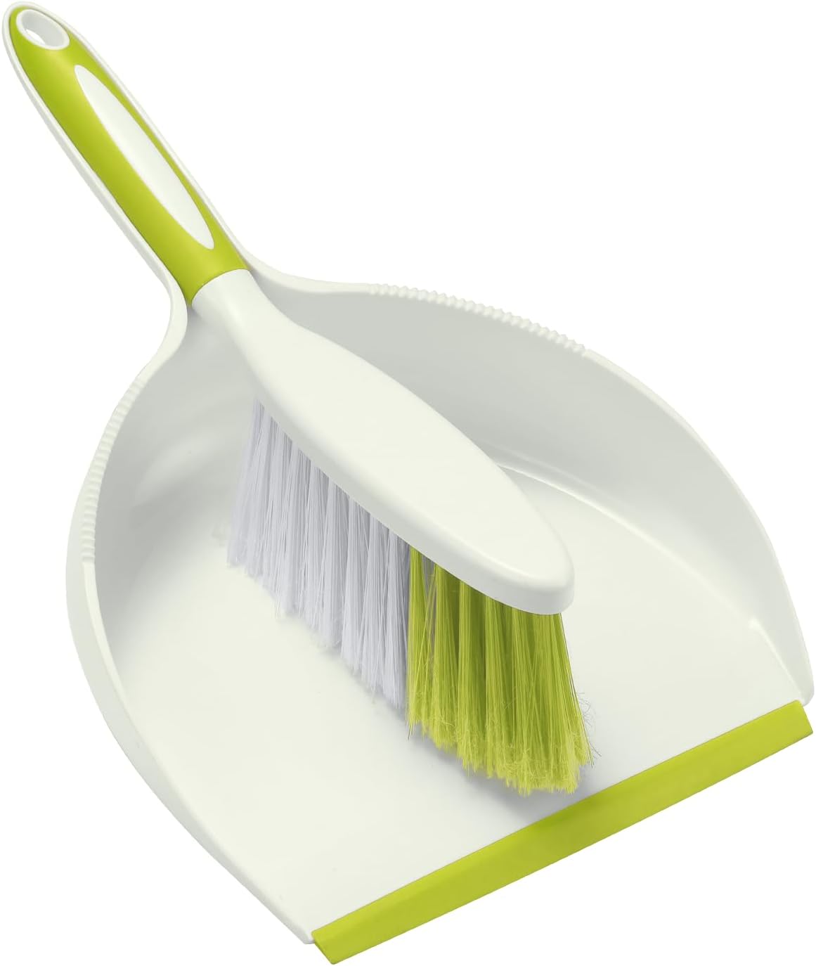 NACENA Dust Pan and Brush Set, Large Hand Broom and Dustpan Set Large Brush and Dustpan Set for Camping Broom and Dustpan Combo for Daily Cleaning Pet Hair Office Home Car, White & Red