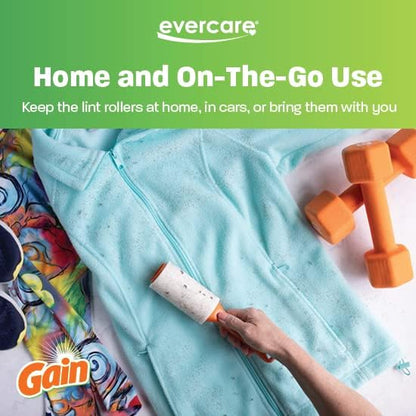Evercare Gain Scented All-Purpose Lint Roller Brushes with 50 Sheets, Pack of 3 Manual Refillable Lint Rollers with Gain Scent (150 Sheets Total)