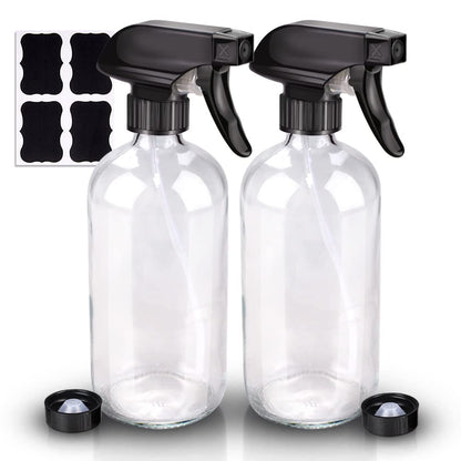 Wedama Amber Glass Spray Bottles, 16 oz Glass Spray Bottles for Cleaning Solutions and Essential Oils, Refillable Empty Spray Bottle with Adjustable Nozzles for Alcohol, Plant and Hair Care (1 Pack)