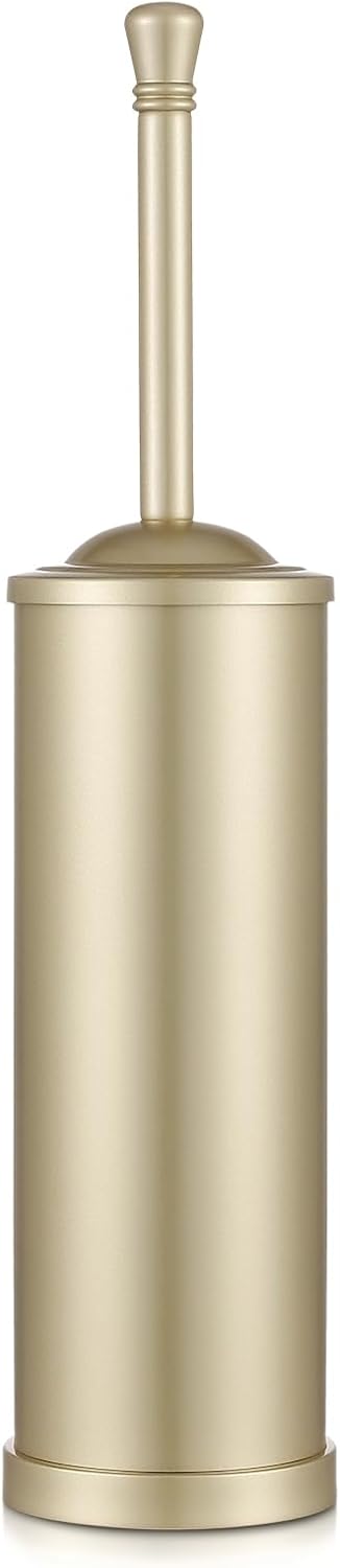 Brushed Nickel Toilet Brush and Holder Set,304 Stainless Steel Toilet Bowl Brush and Holder for Bathroom,Silver Heavy Duty Toilet Brush,Durable Scrubbing Bristles,Splash Resistant,Long Handle