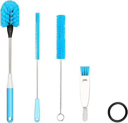 4-in-1 Bottle Brush, Long Handle Water Bottle Brush & Straw Cleaner Brush, Lid Brushe, for Cleaning Water Bottle, Flask, Wine Decanters, Coffee Mugs,Baby Bottles