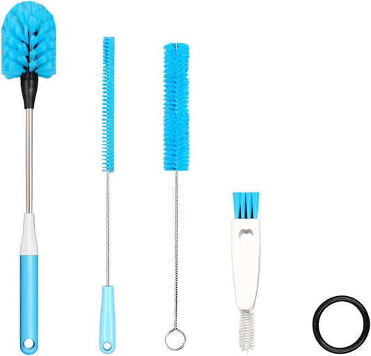 4-in-1 Bottle Brush, Long Handle Water Bottle Brush & Straw Cleaner Brush, Lid Brushe, for Cleaning Water Bottle, Flask, Wine Decanters, Coffee Mugs,Baby Bottles