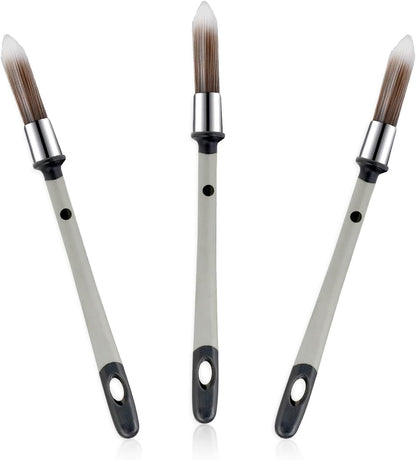 3 Pcs Paint Brushes for Painting Walls 0.37 Inch Small Paint Brush, Trim Paint Brushes Edge Painting Tool for Baseboards Furniture House Wall Corners Detail Paint Edger Brush and Touch Up Painting