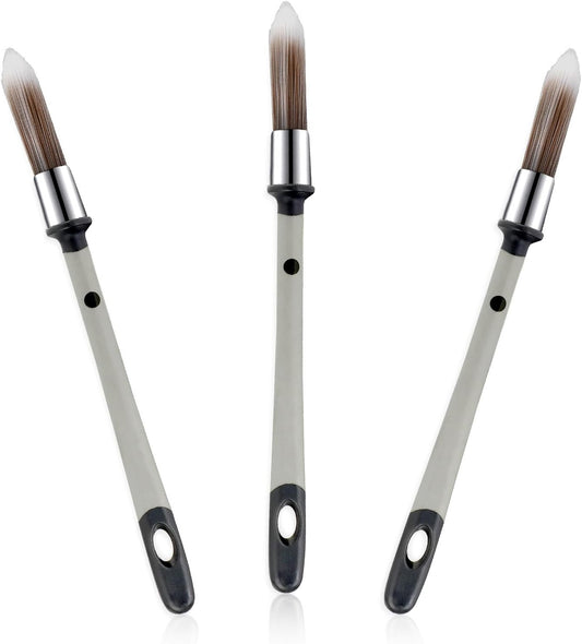 3 Pcs Paint Brushes for Painting Walls 0.37 Inch Small Paint Brush, Trim Paint Brushes Edge Painting Tool for Baseboards Furniture House Wall Corners Detail Paint Edger Brush and Touch Up Painting