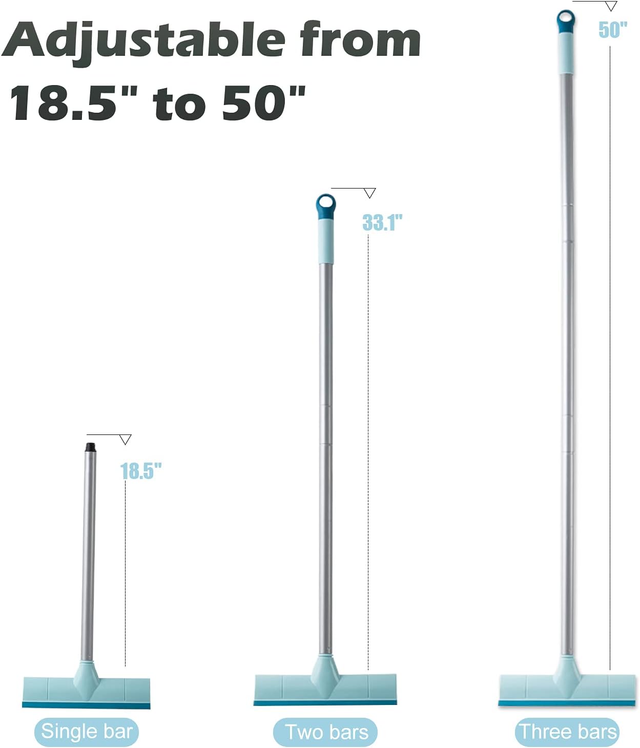 BOOMJOY Grout Brush with Long Handle, 57" Grout Cleaner for Tile Floors, Double-Sided with V-Shape Stiff Bristles for Bathroom, Patio, Kitchen, Wall, Corners and Deck