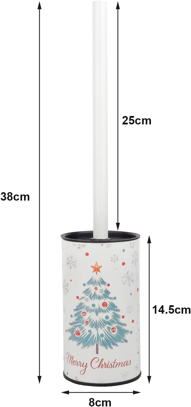 Toilet Brush and Holder Set - Toilet Bowl Brush and Holder with Sturdy Bristles Bathroom Accessories Toilet Cleaner Brush for Bathroom (White)