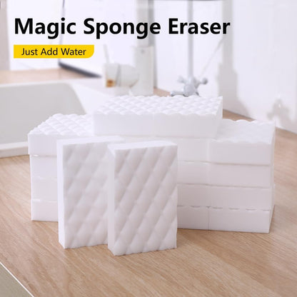 Magic Sponges Eraser,10 Pack Melamine Sponge in Bulk,2X Density,Long Lasting,Cleaning Sponge for Kitchen, Bathroom,Bathtub, Sink,Furniture, Wall Cleaner (White,3.93x2.36x0.79in)