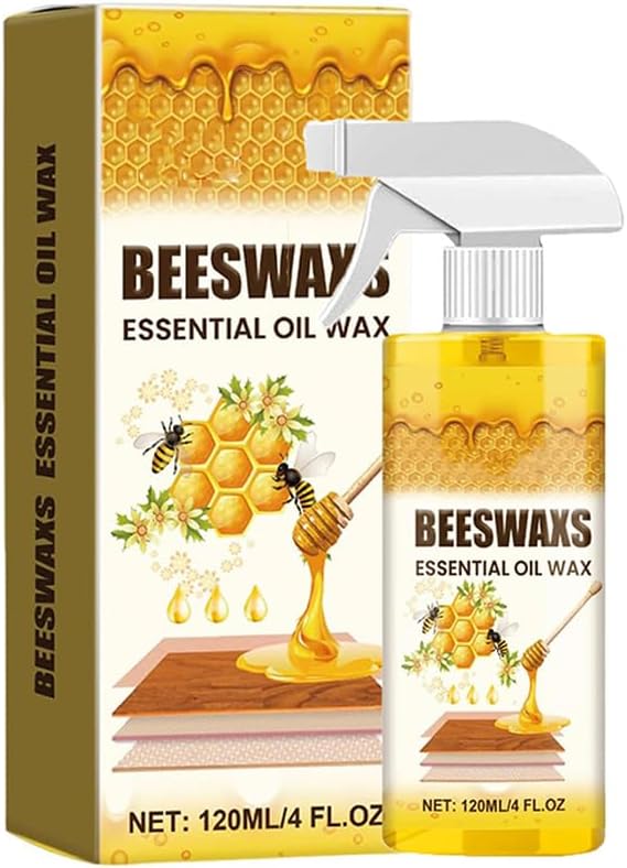 OKLJ Beeswax Wood Polish Spray, Bees Wax Furniture Polish and Cleaner, Beeswax Essential Oil Wax, for Furniture, Floor, Tables, Cabinets (1pcs)