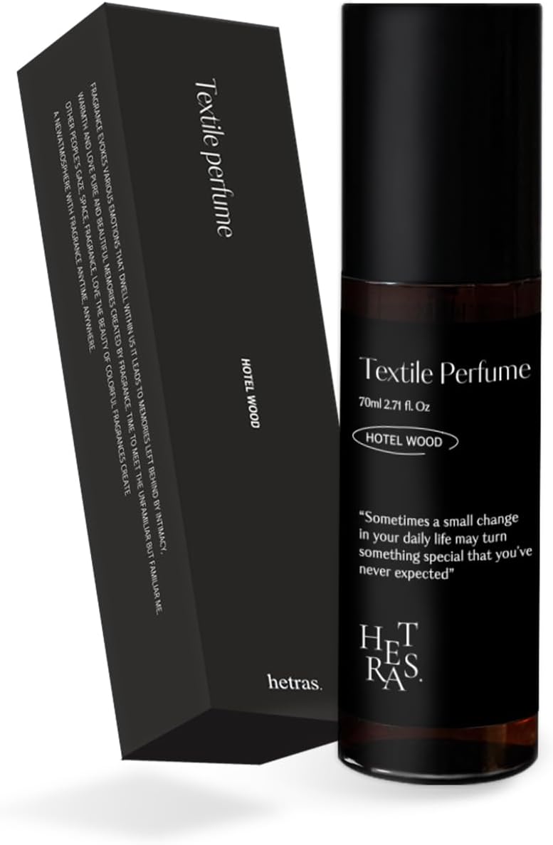 hetras Textile Perfume, England Cotton - Clean Breezy Scent, Long-Lasting Subtle Fragrance Wrinkle Release Spray, Wearable Scent, Travel-Size Linen Freshener, With Natural Essential Oils, 2.7 fl. oz.