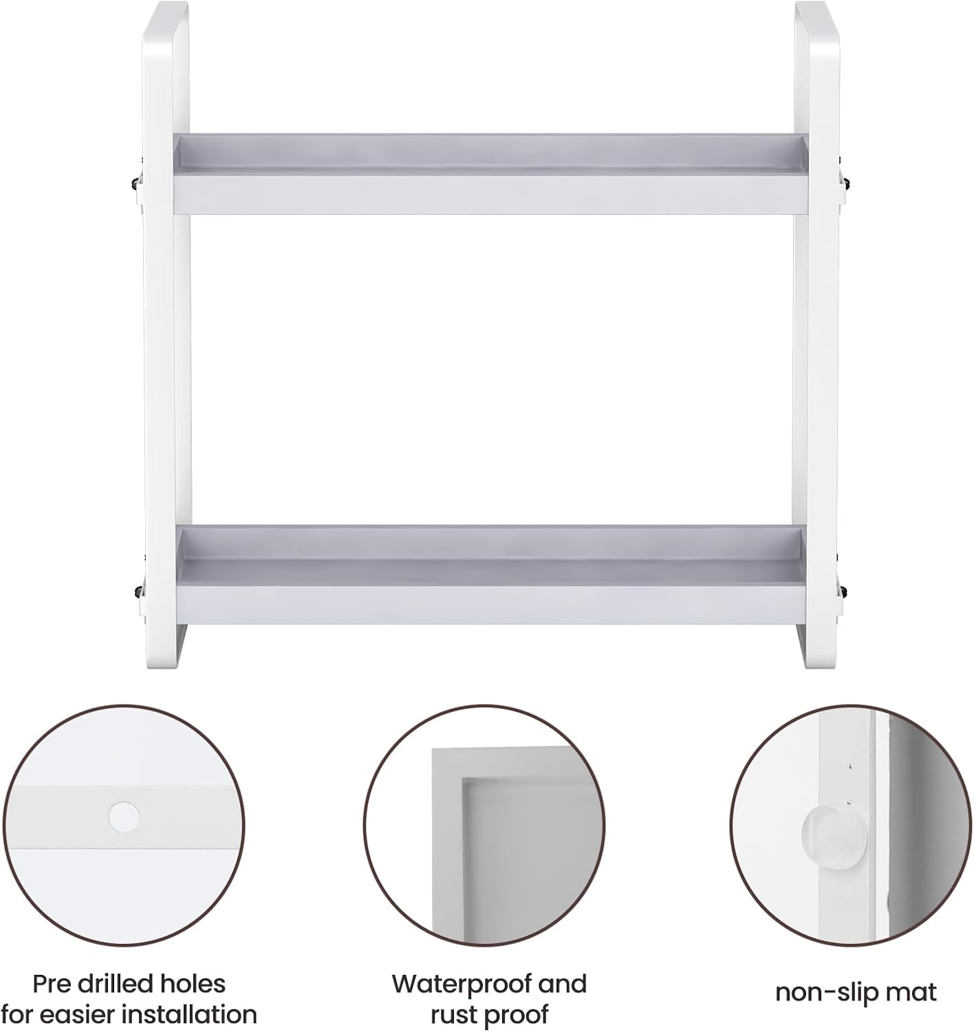 HNRLOY Bathroom Counter Organizer,Bathroom Countertop Organizer,Counter Shelf,Countertop Storage,Organization and Storage,Makeup Shelf,Sink Caddy(Brown 3 Tier)